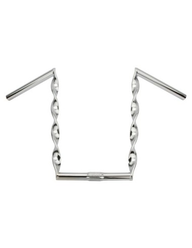 Flat Twisted Handlebar 15 25.4mm Chrome.